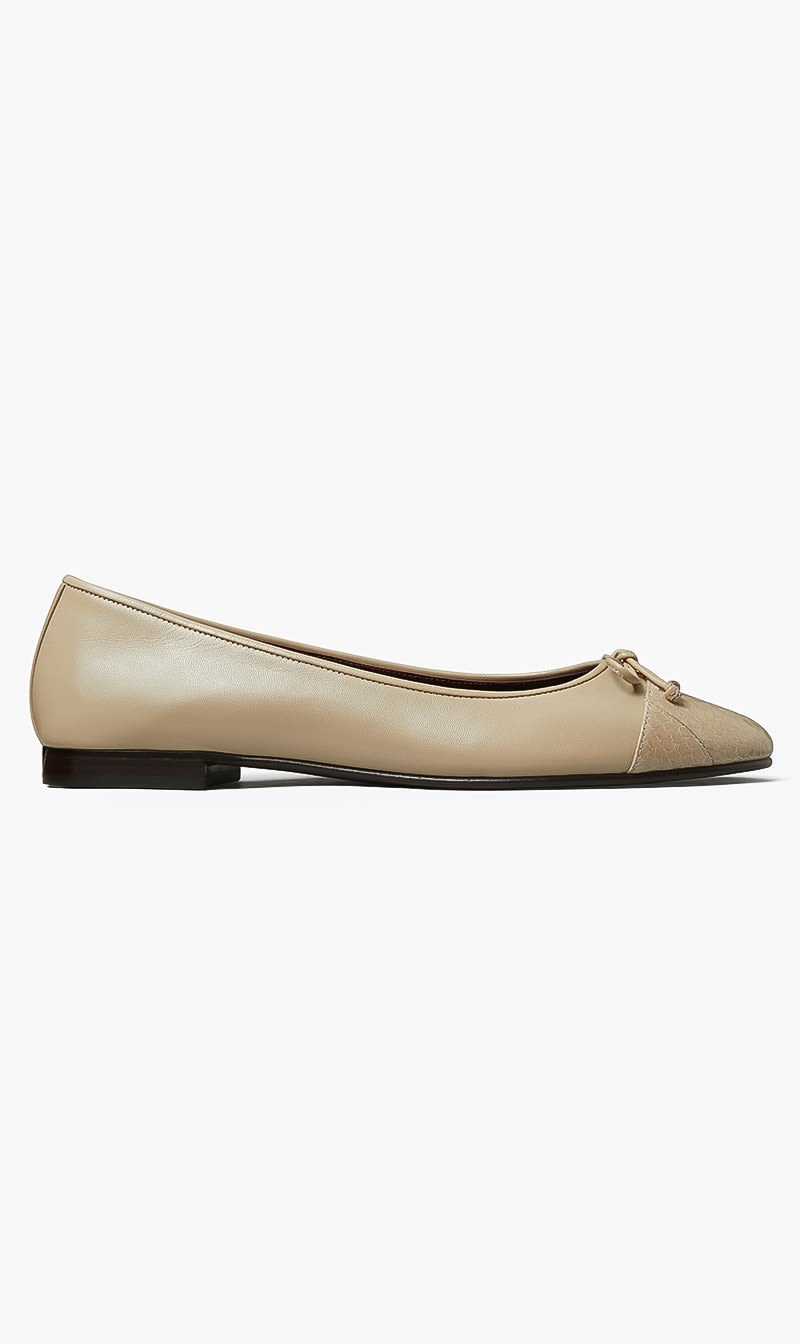 

Tory Burch Grey Cap-toe Ballet for Women | The Deal Outlet