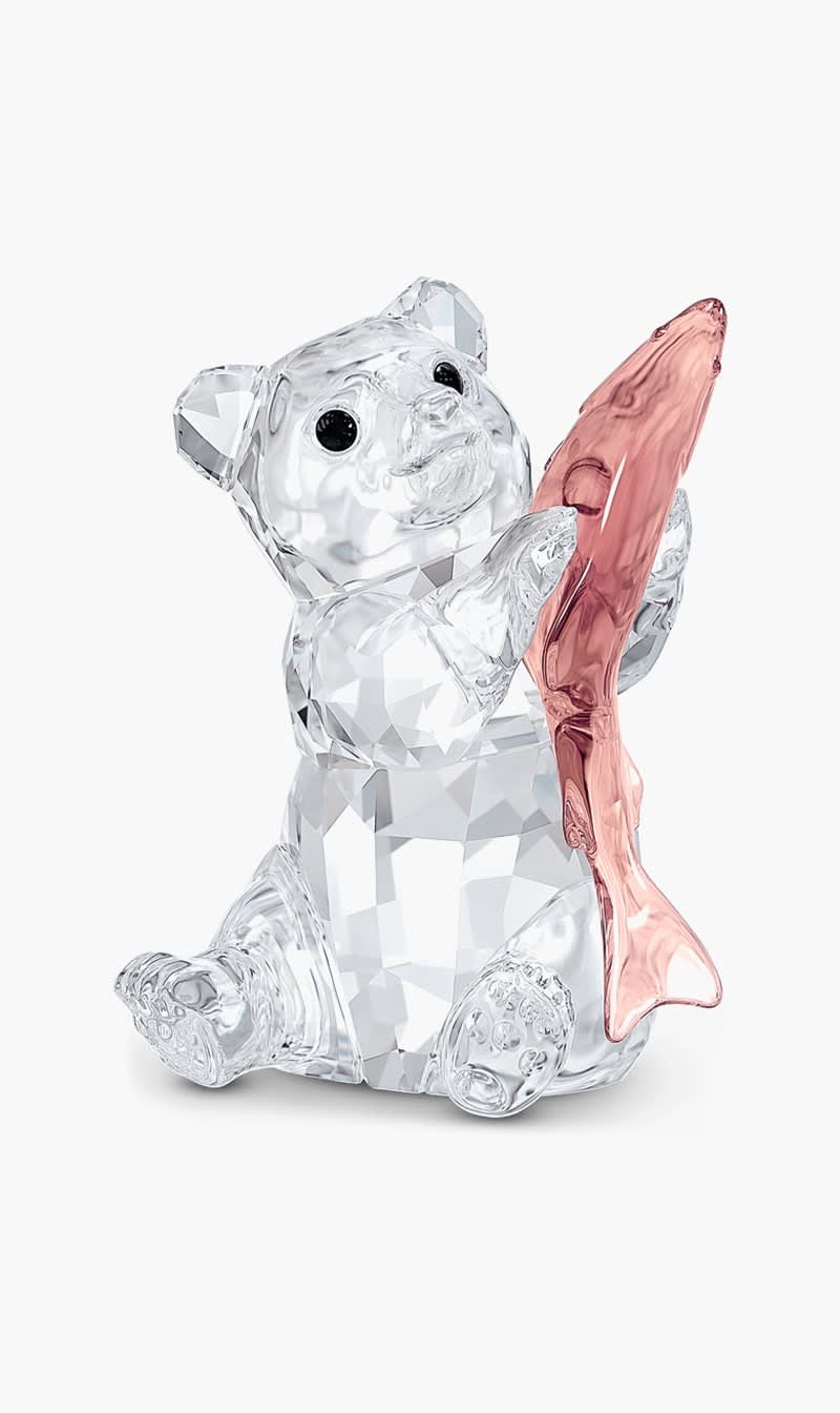 Multicolor Bear With Fish Sculpture
