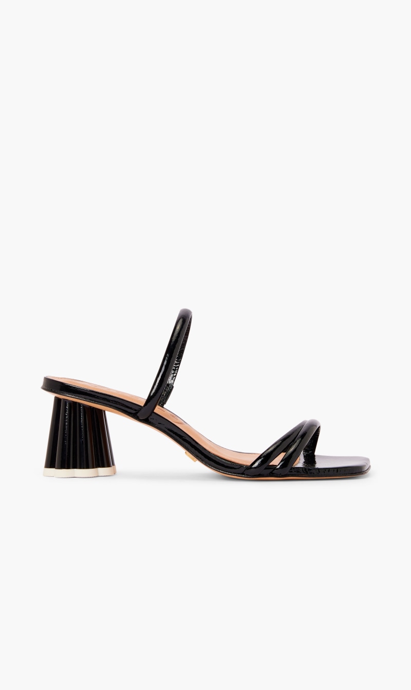 

Vicenza Black Giselle Kitten Heels Mules for Women | The Deal Outlet