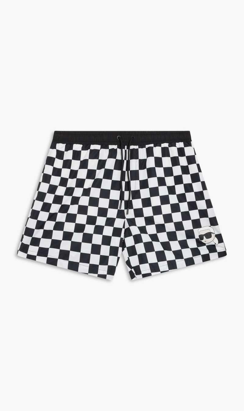 

Karl Lagerfeld Multi-color Ikonik 20 Aop Check Md Shorts for Men | The Deal Outlet