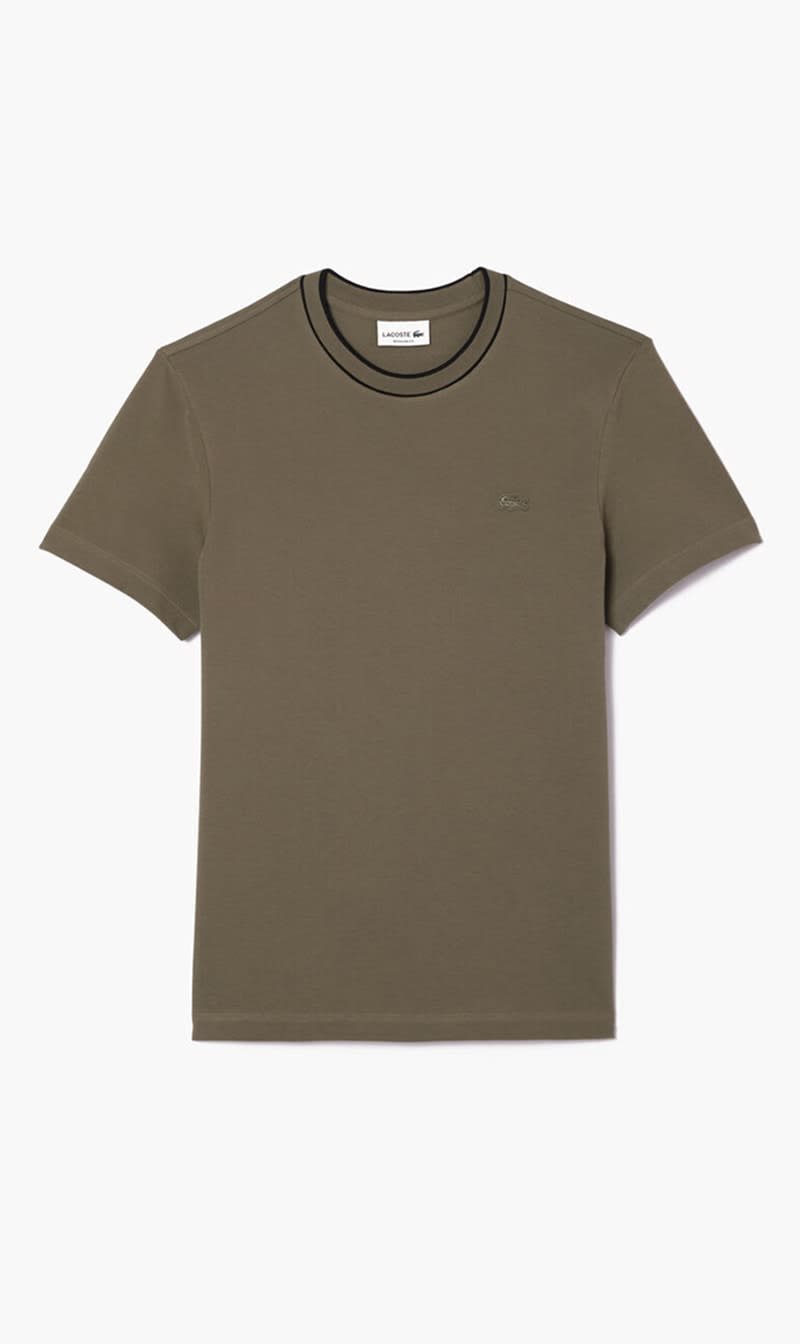 

Lacoste Green Stretch Pique Stripe Collar T-shirt for Men | The Deal Outlet