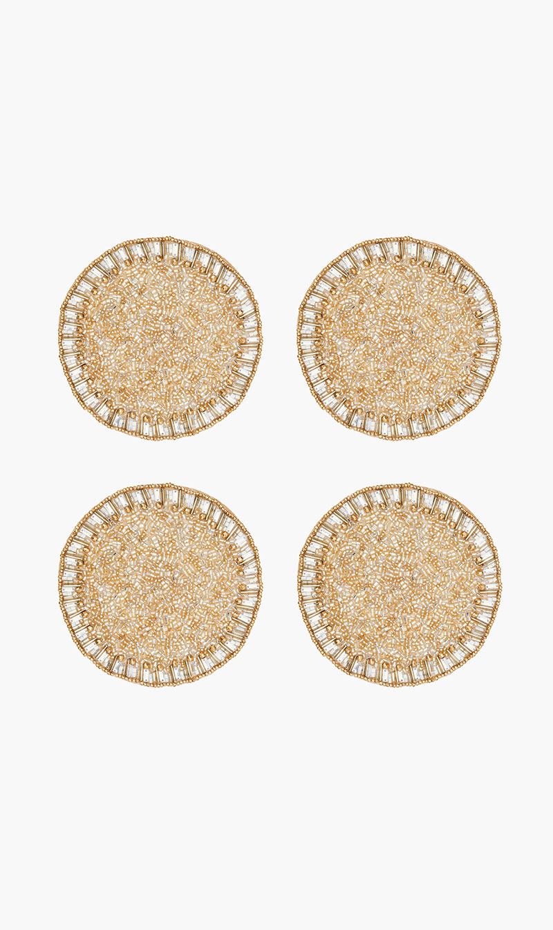 

Kim Seybert Others Bevel Coasters Gold Set Of 4 | The Deal Outlet