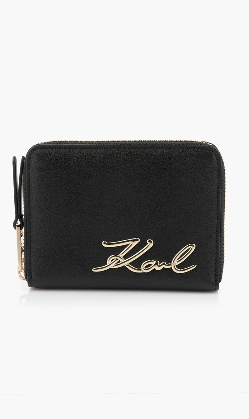 

Karl Lagerfeld Black Ksignature 2 Md Zip Wllt for Women | The Deal Outlet