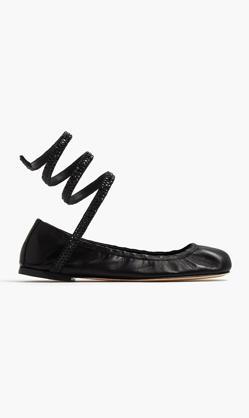 

Rene Caovilla Black Black Lamb-satinjet Strass for Women | The Deal Outlet
