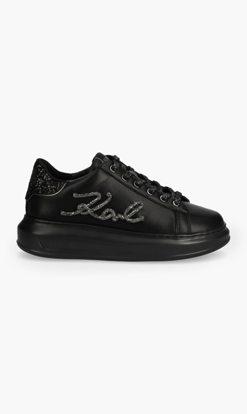 

Karl Lagerfeld Black Signia Rhinestone Sneakers for Women | The Deal Outlet