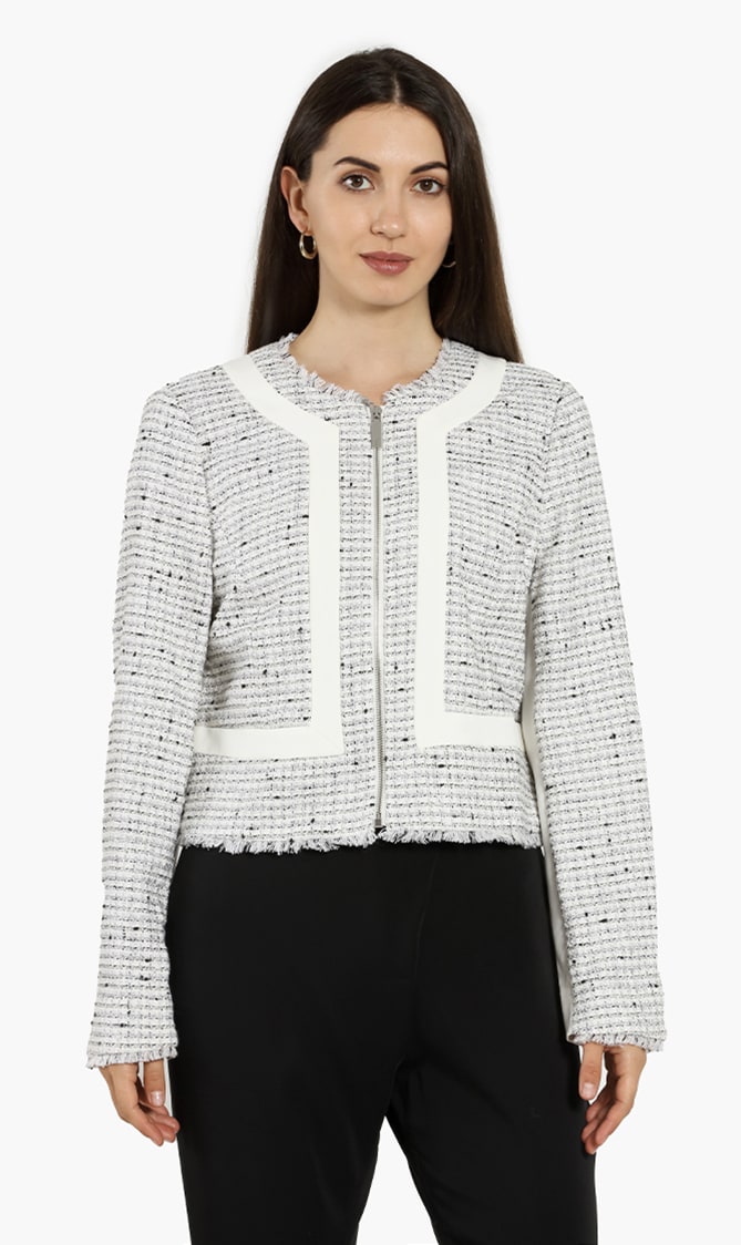 

Ted Baker Adala Stripe Panel Cropped Jacket