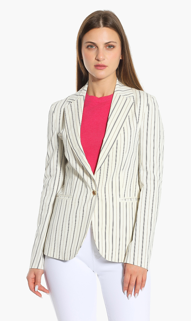 

Jacob Cohen Stripes Notch Lapel Blazer