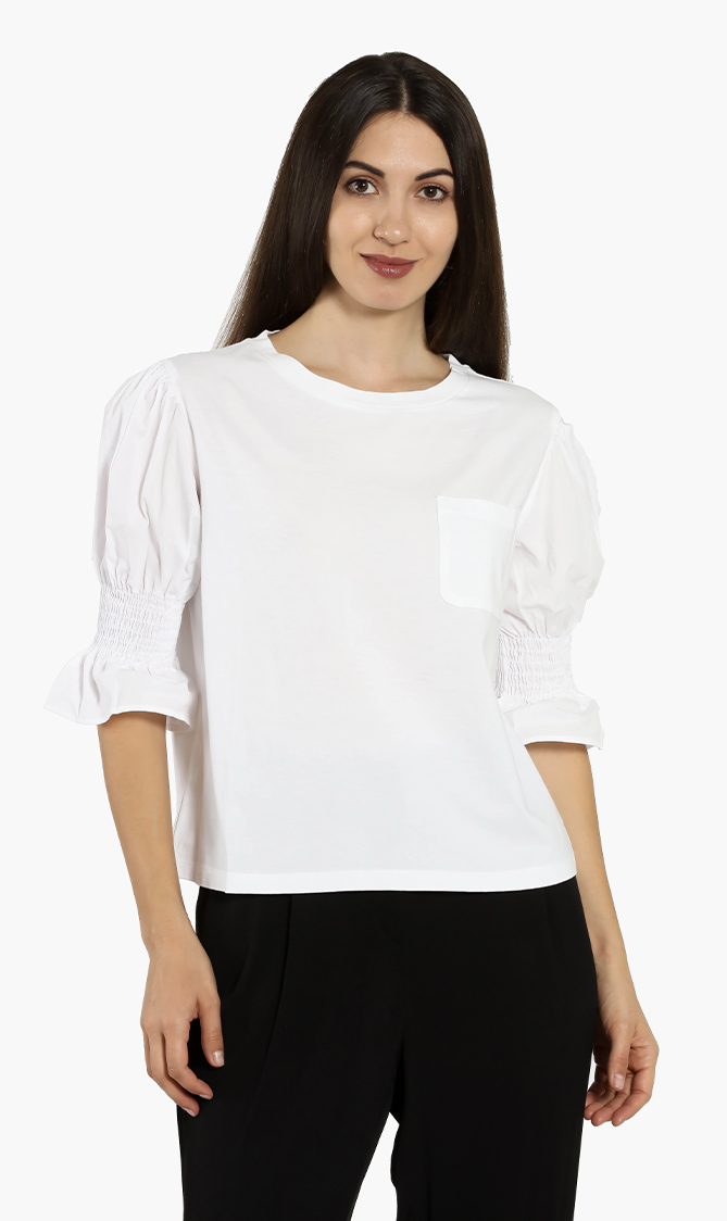

Emporio Armani Shirred Sleeves Top
