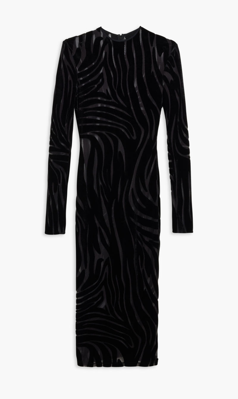 

Versace Black Dress Zebra Jersey Velor Jacquard Fabric for Women | The Deal Outlet