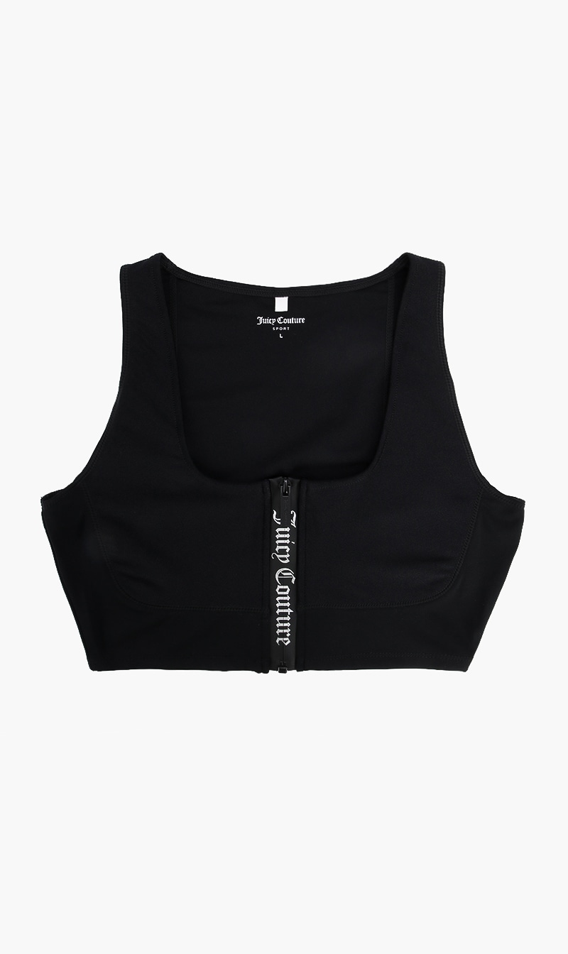 

Nicole High Shine Zip Bralette, Black