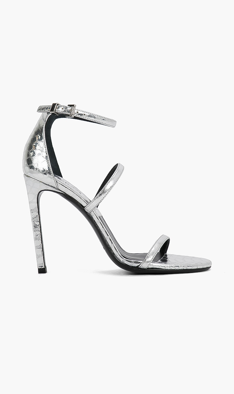 

Michael Kors Silver Nadege Runway Heels for Women | The Deal Outlet
