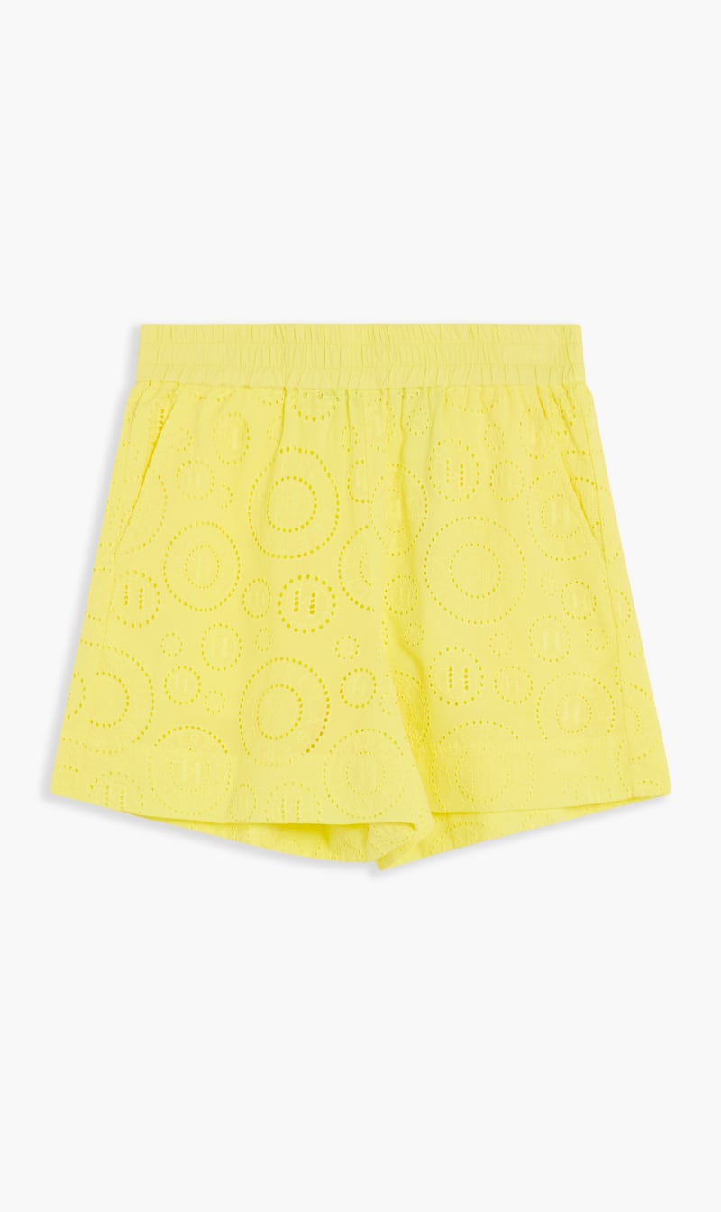 

Karl Lagerfeld Yellow Broderie Anglaise Shorts for Women | The Deal Outlet