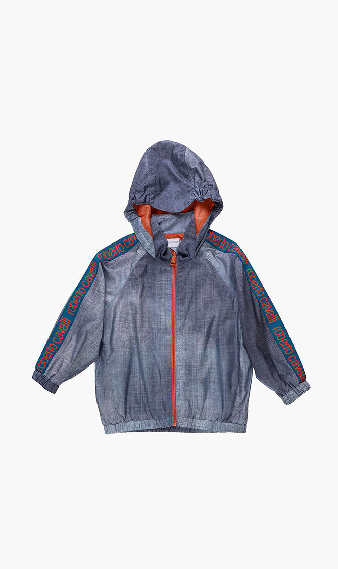 

Technical Denim Print Windbreaker