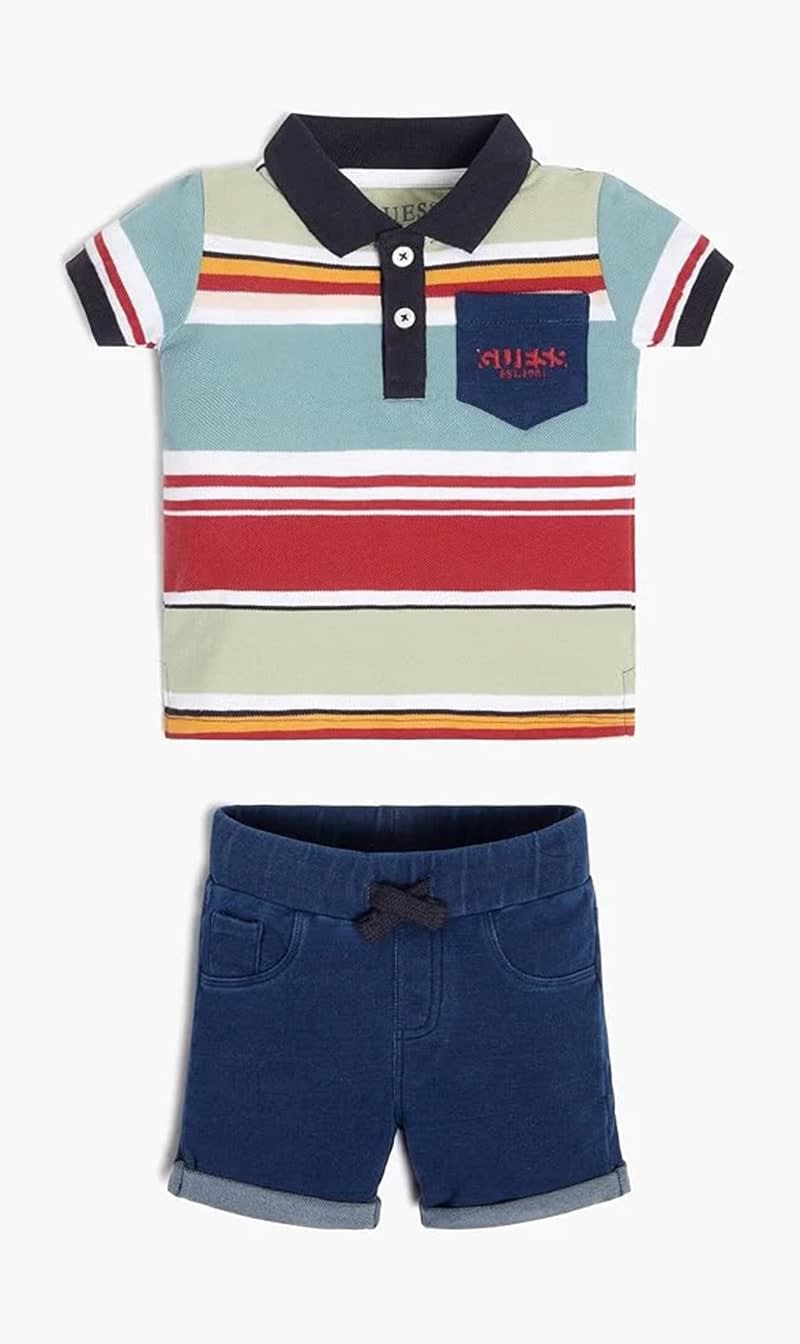 

Guess Green Set Ss Polo+knit Den - Ic2 Piquet Yd 160gsm for Boys | The Deal Outlet