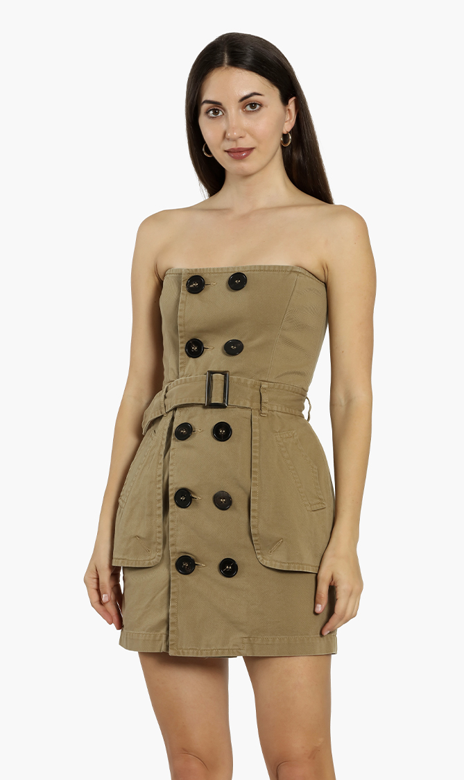 

Dsquared2 Strapless Cotton Mini Dress