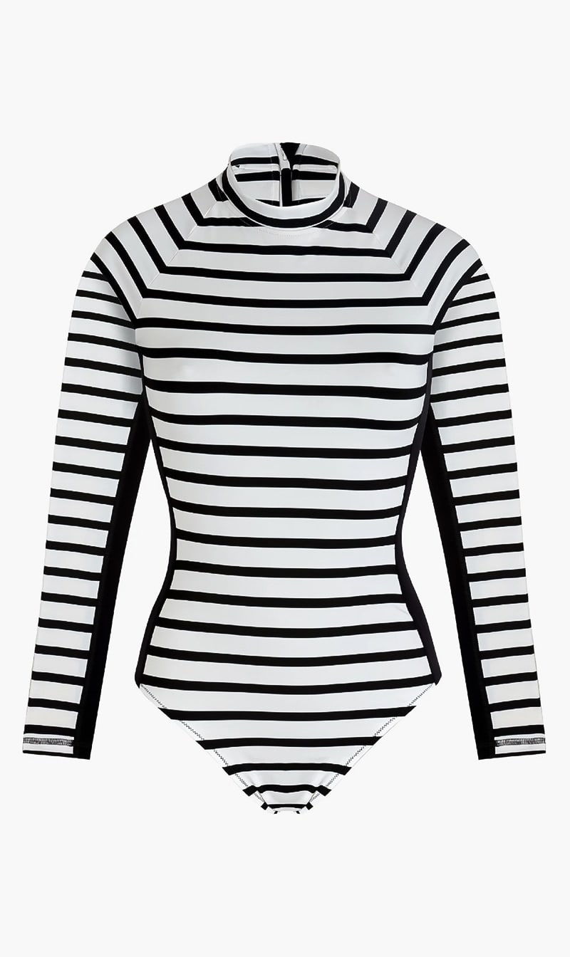 

Vilebrequin Black Rayures One-piece Rashguard for Women | The Deal Outlet