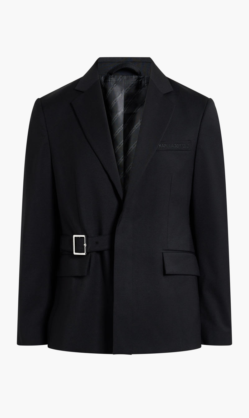 

Karl Lagerfeld Black Wool Blazer W Belt for Men | The Deal Outlet