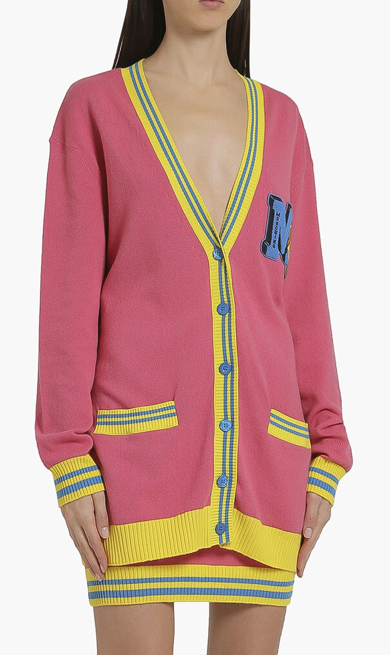 

Teddy Bear Motif Cardigan, Pink