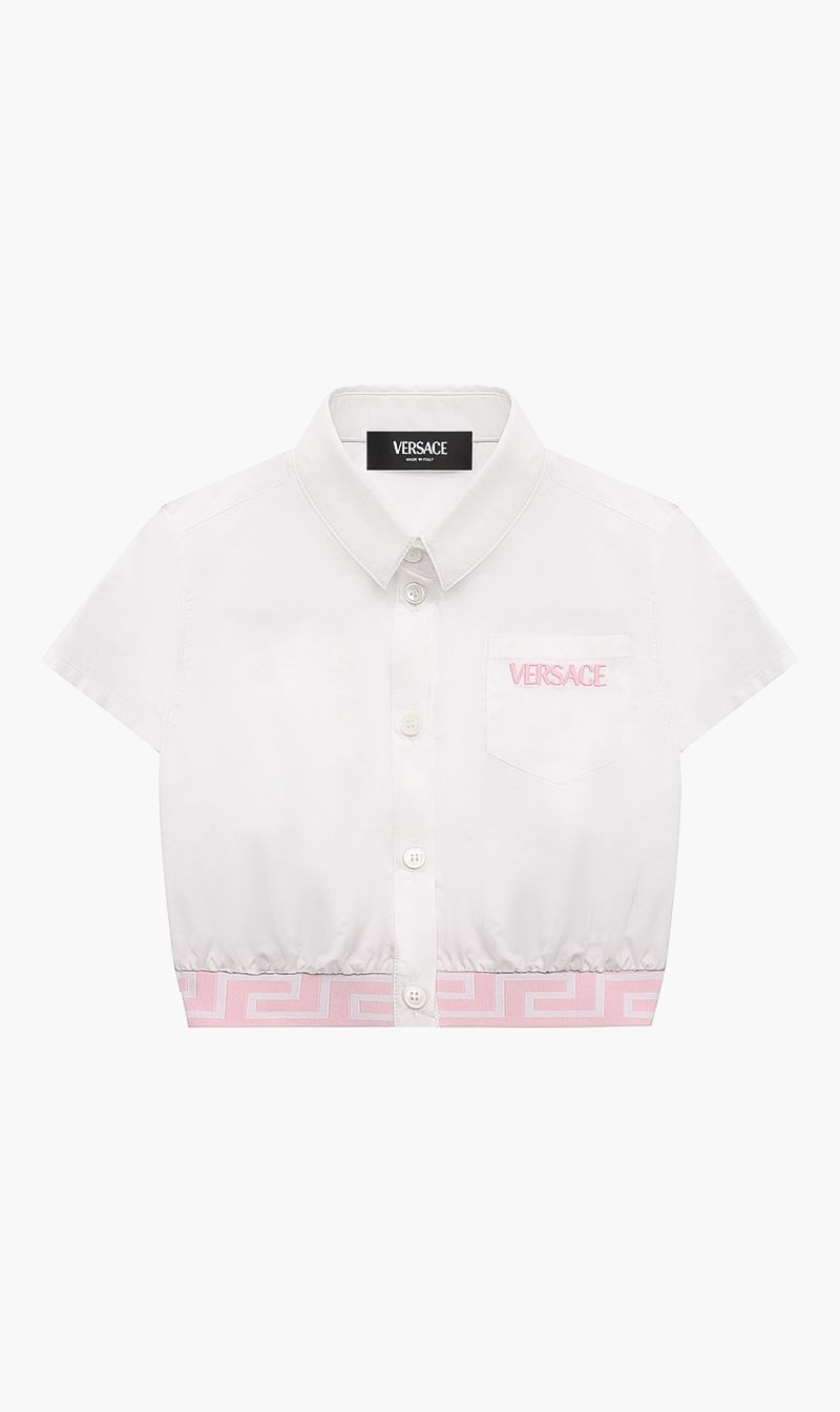 Versace White Cotton Shirt for Girls