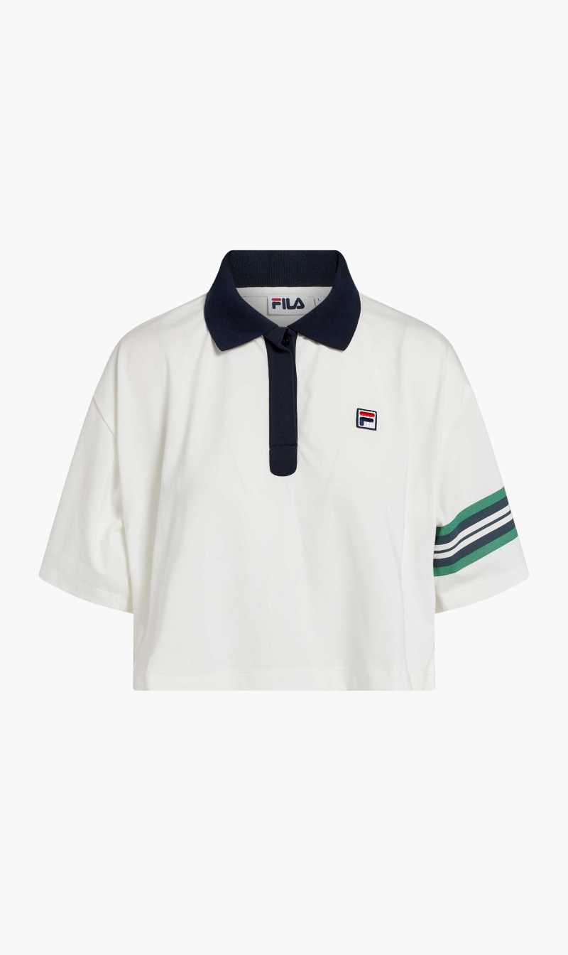 

Fila Multi-color Cropped Flared Polo With Contrast Collar | The Deal Outlet