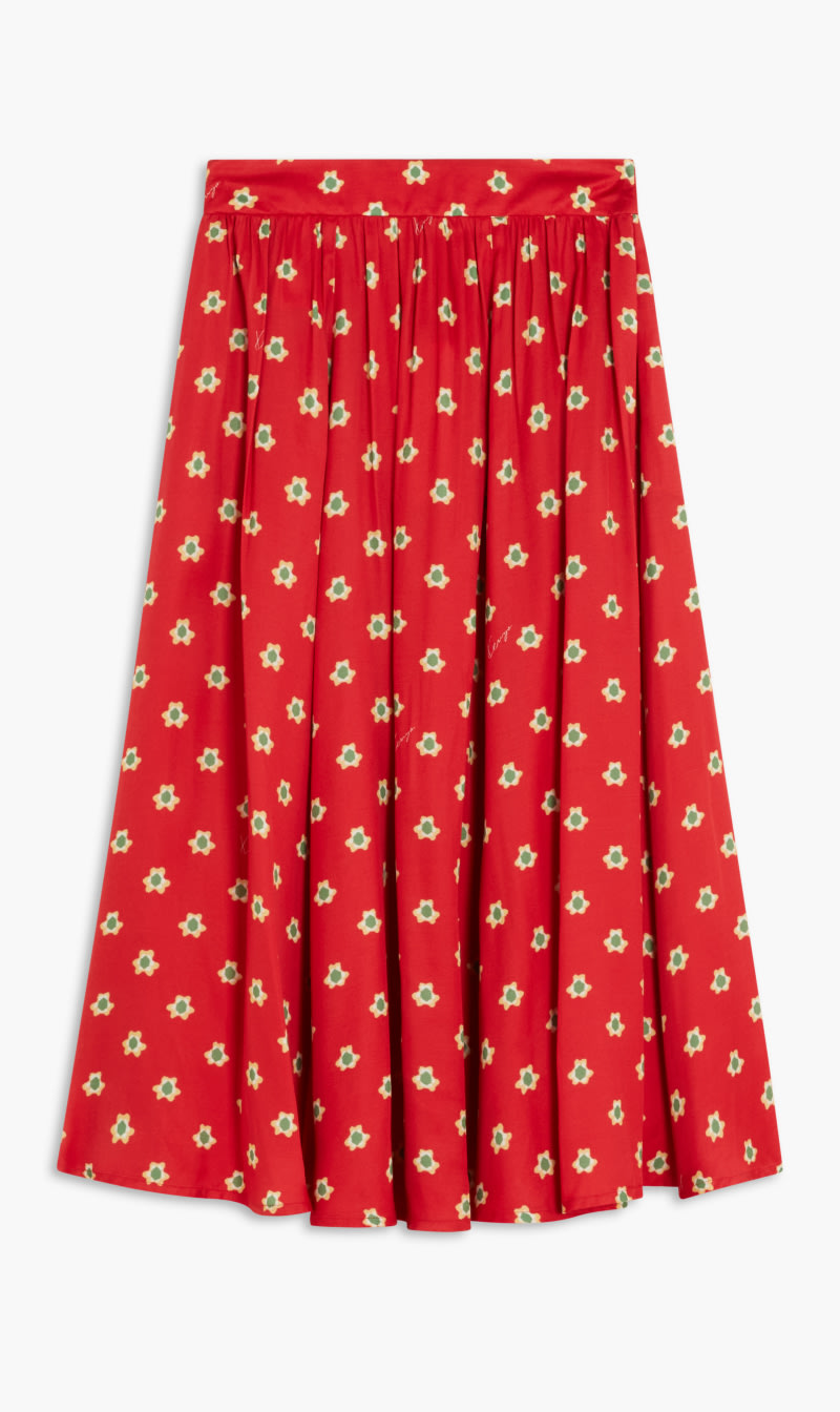 

Kenzo Red Kenzo Teddy Flower Midi Skirt for Women | The Deal Outlet
