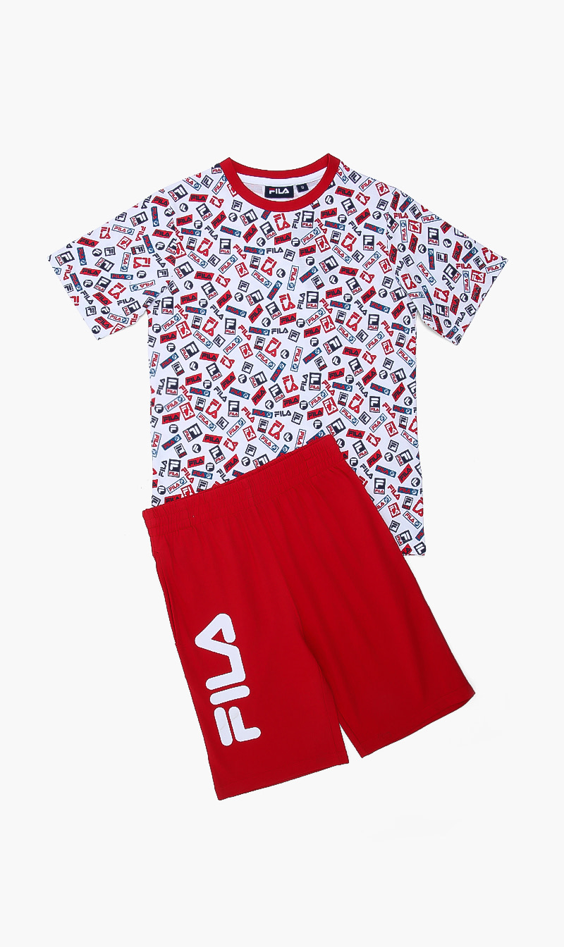 

Griffin Printed Tee Shorts Set, Red