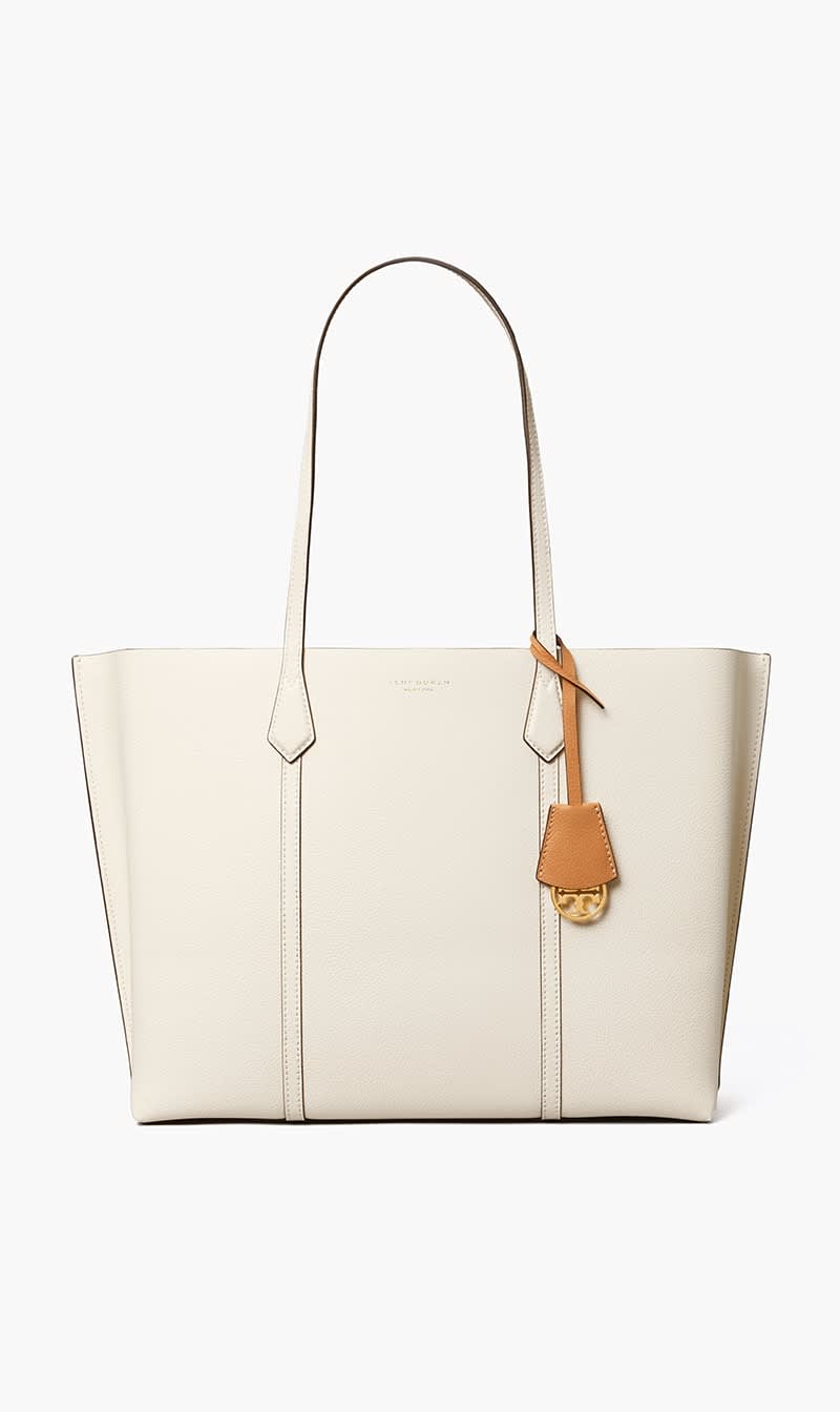 

Tory Burch White Perry Triple - Compartment Tote Bag for Women | The Deal Outlet