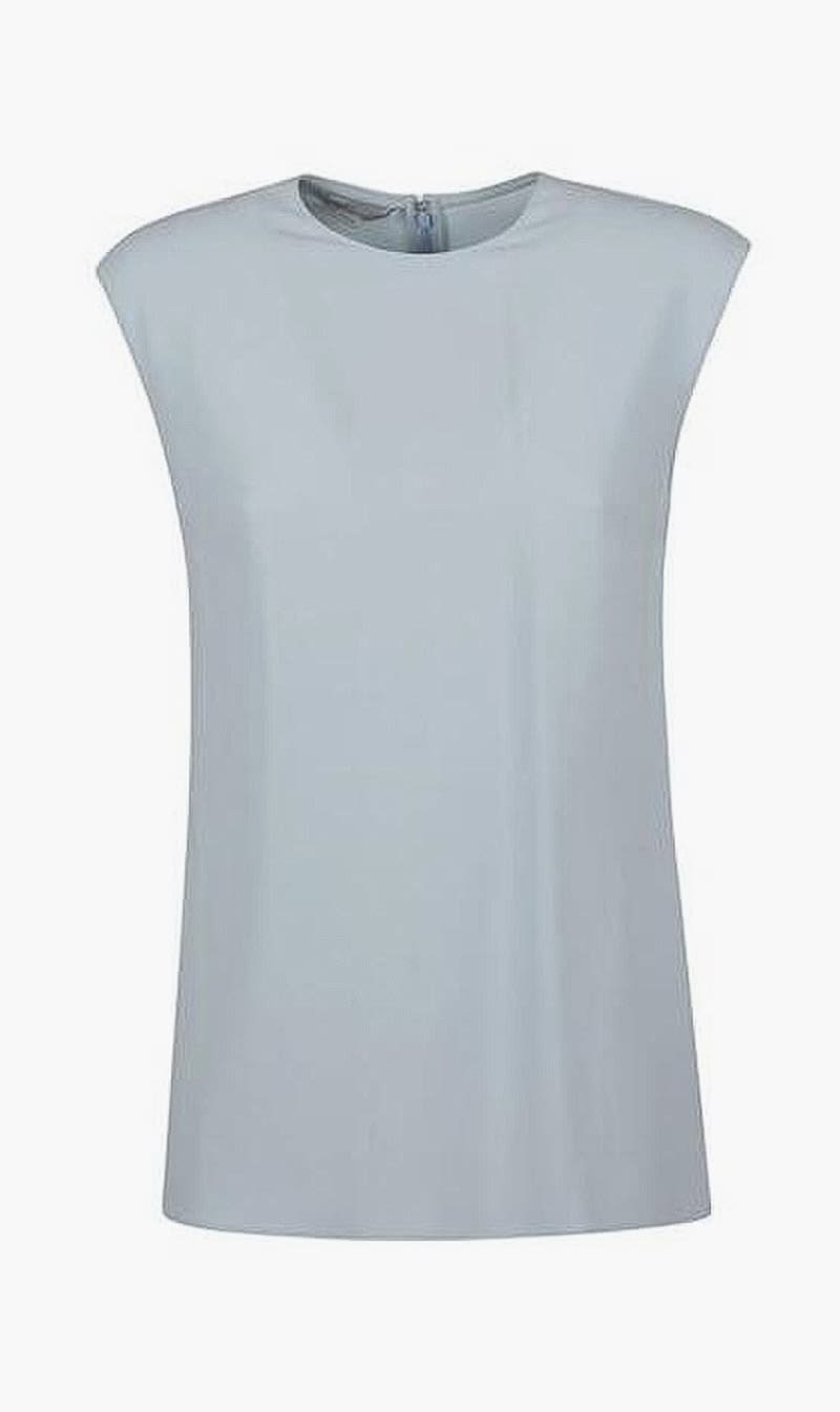

Stella Mc Cartney Blue Cady Cap Sleeved Blouse for Women | The Deal Outlet