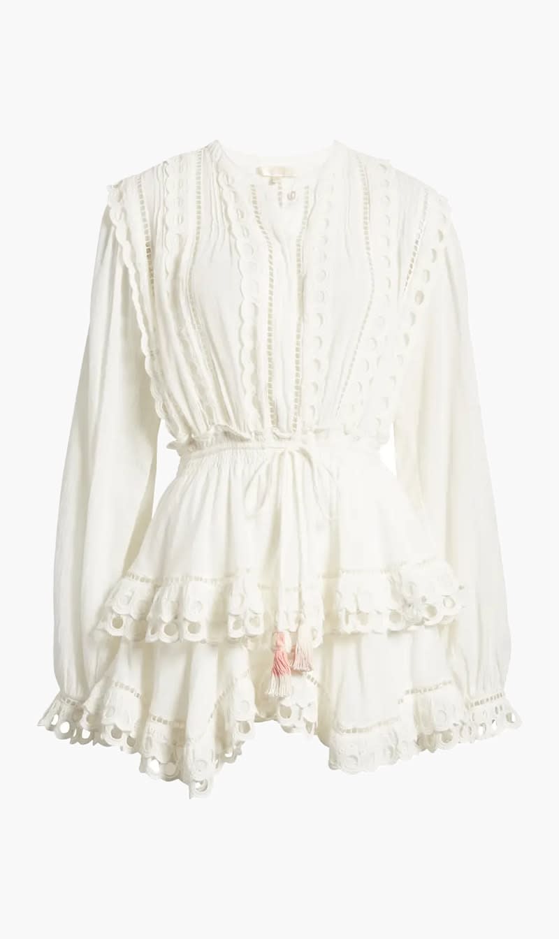 

Loveshackfancy White Tindra Minidress for Women | The Deal Outlet