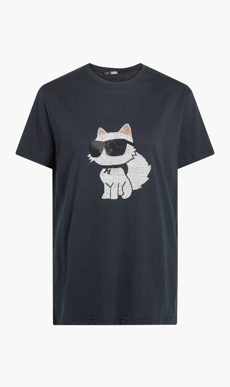 

Karl Lagerfeld Black Ikonik 20 Choupette Rs Tee for Women | The Deal Outlet
