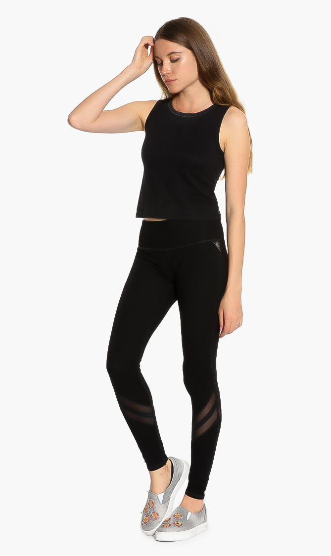 

Stretch Wide Waist Pants, Black
