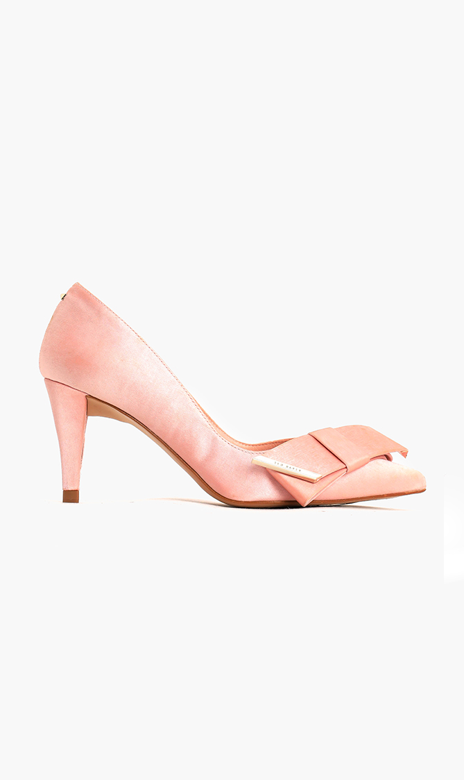

Ted Baker Affra Satin Bow Mid Heel Pumps