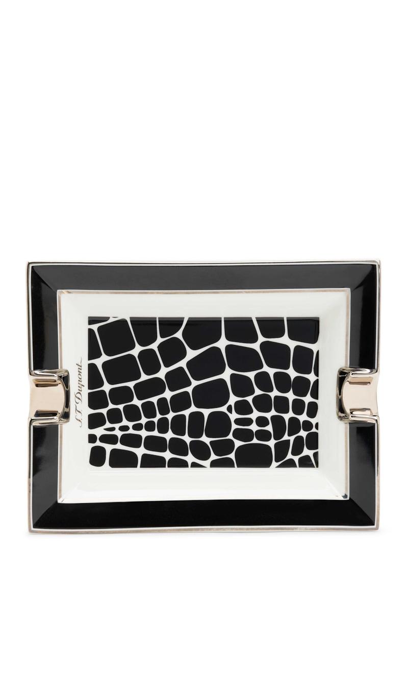 

Crocodile Porcelain Ashtray, Black