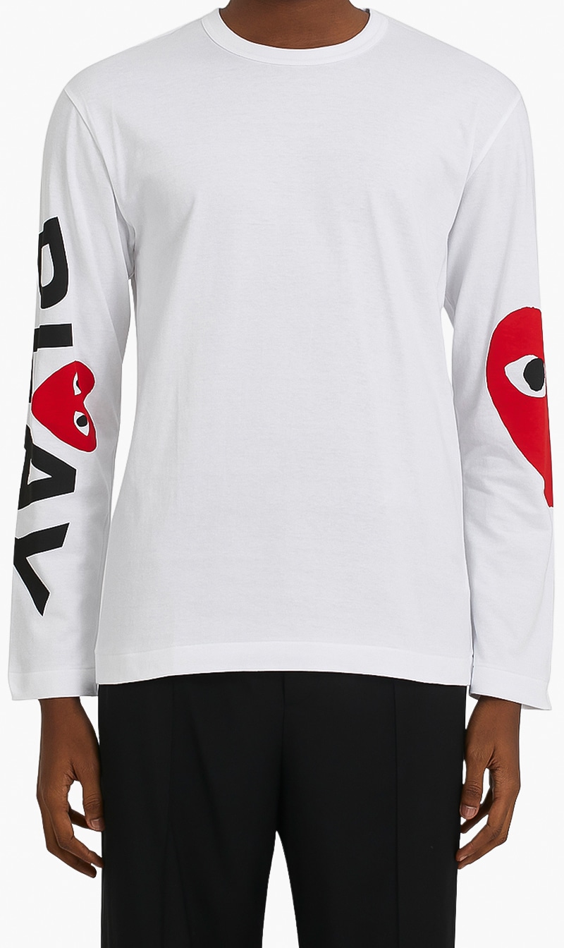 

Logo Print Long Sleeve T-shirt, White