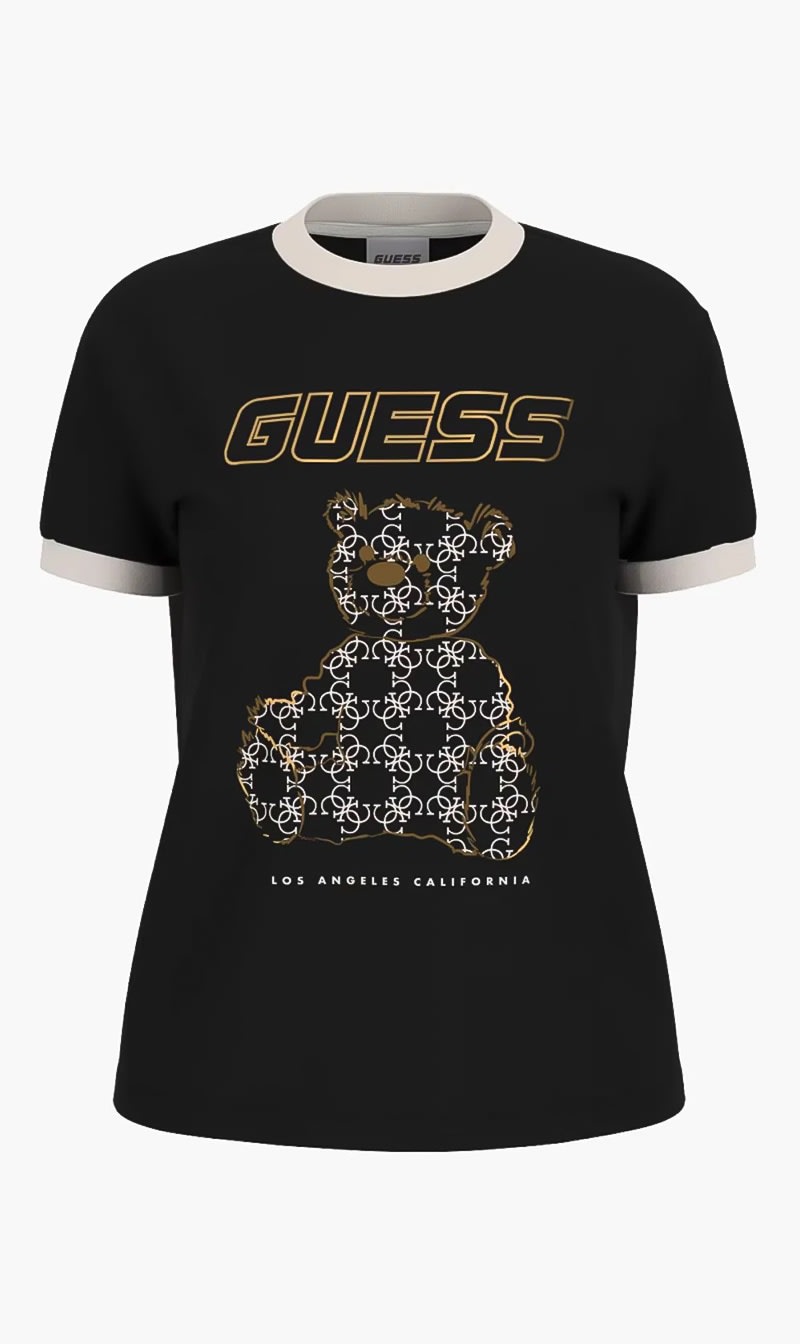 

Guess Black Midge Logo Bear Ss T - Mid Organic Heavy Jersey 205 for Women | The Deal Outlet