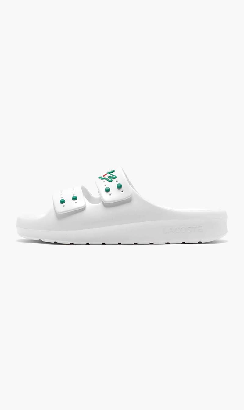 

Lacoste White Clot Serve Slides for Women | The Deal Outlet