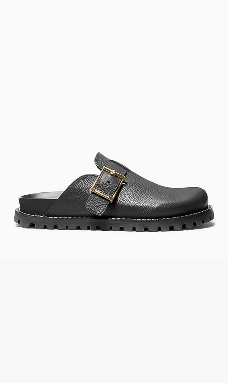

Michael Kors Black Easton Flat Clog for Women | The Deal Outlet