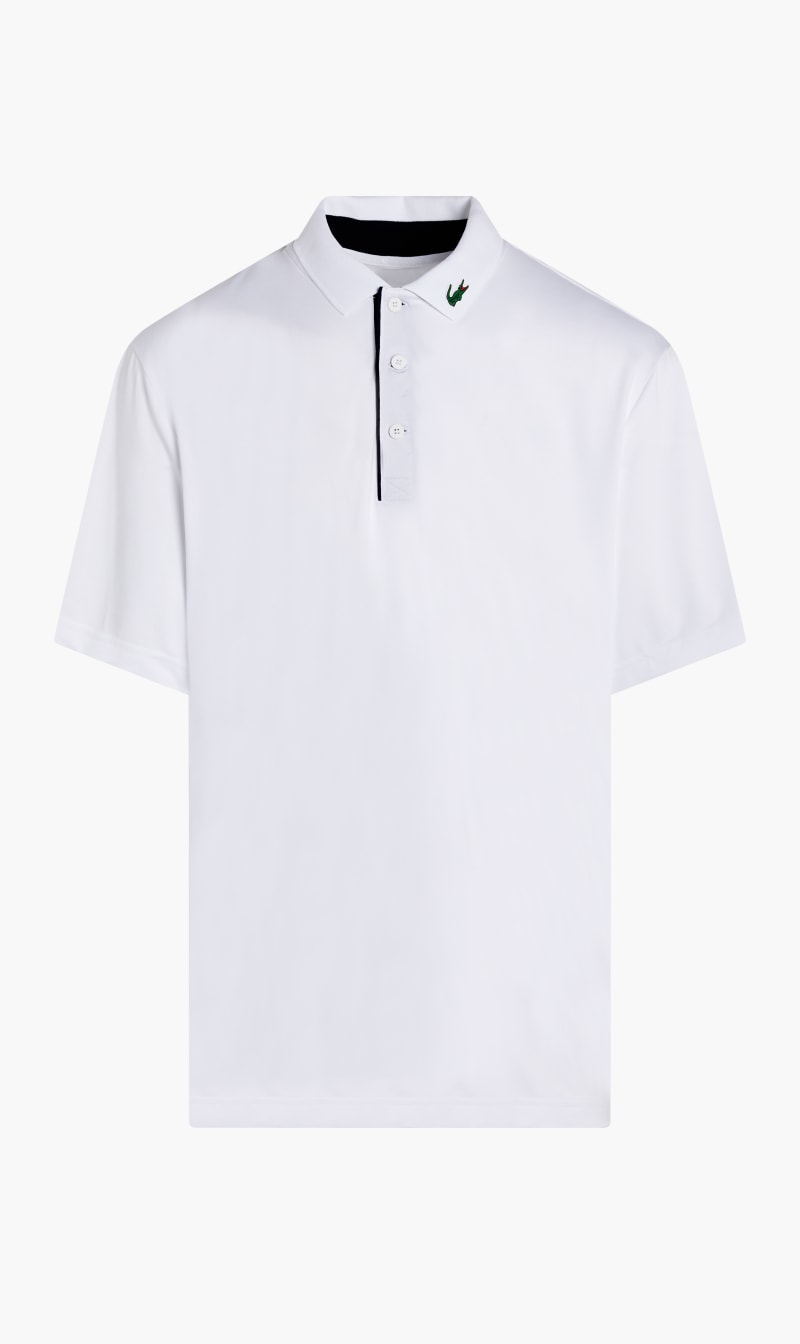 

Short Sleeved Ribbed Collar Shirt, White