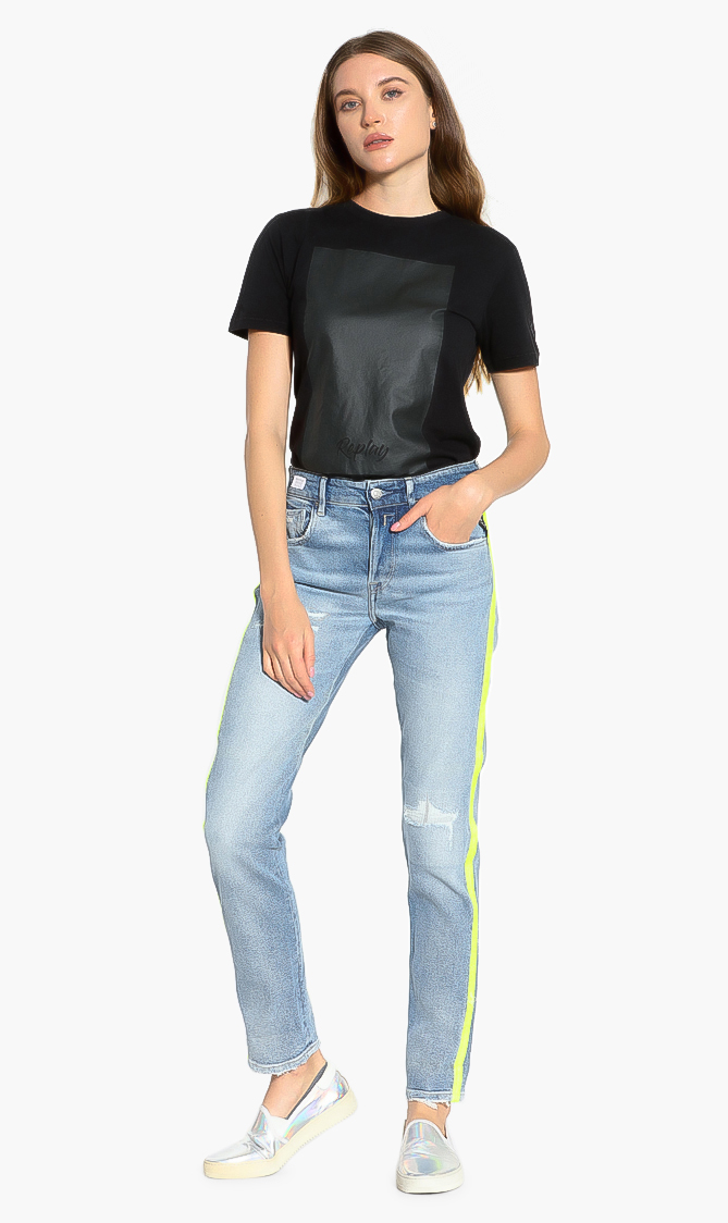 

Side Band Boyfit Jeans, Blue