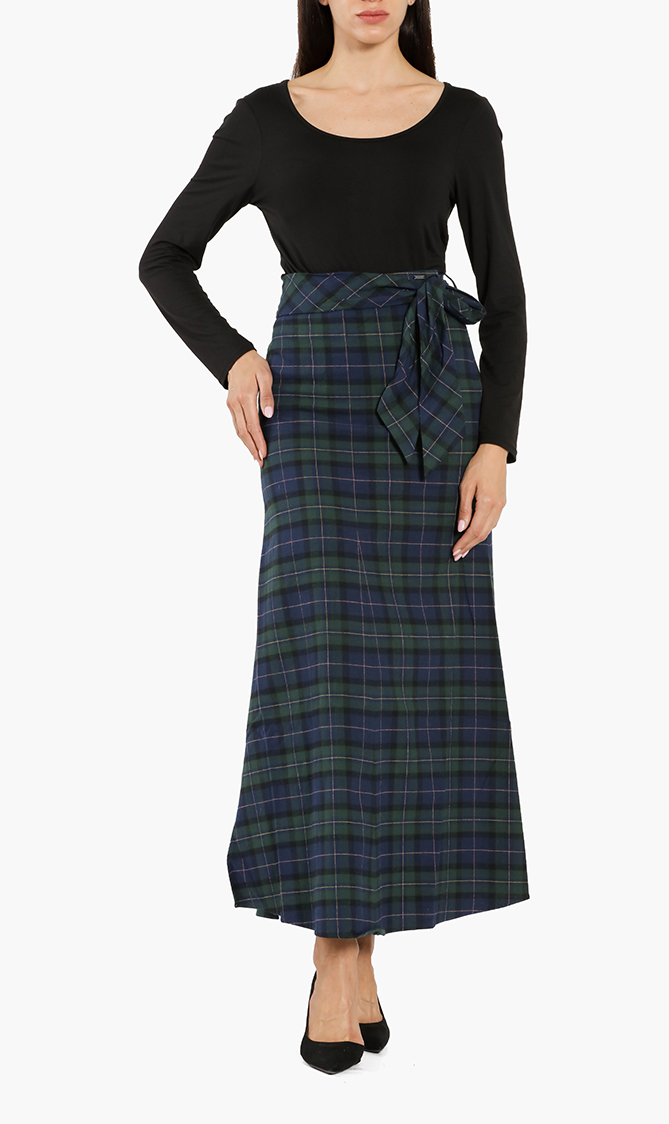 

Checked A-line Maxi Skirt
