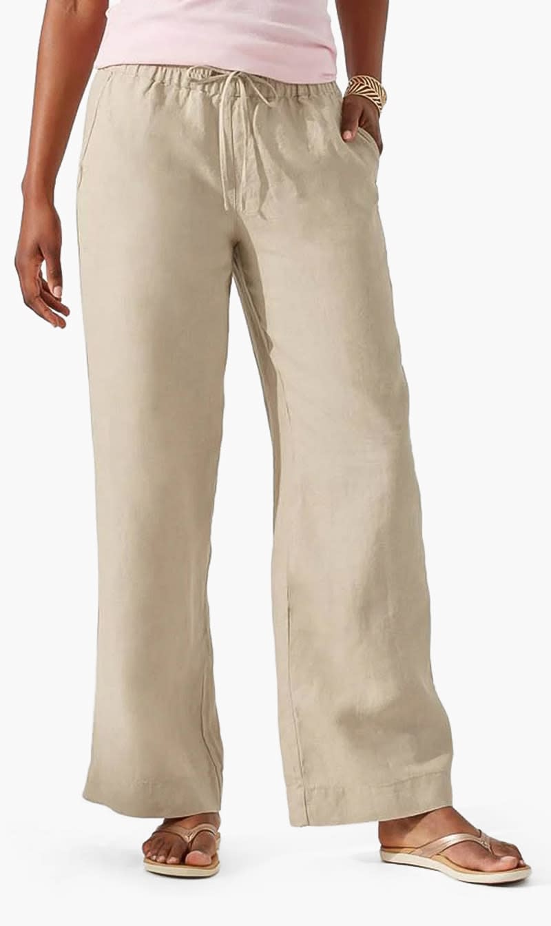 Tommy Bahama Beige Two Palms High Rise Easy Pant for Women