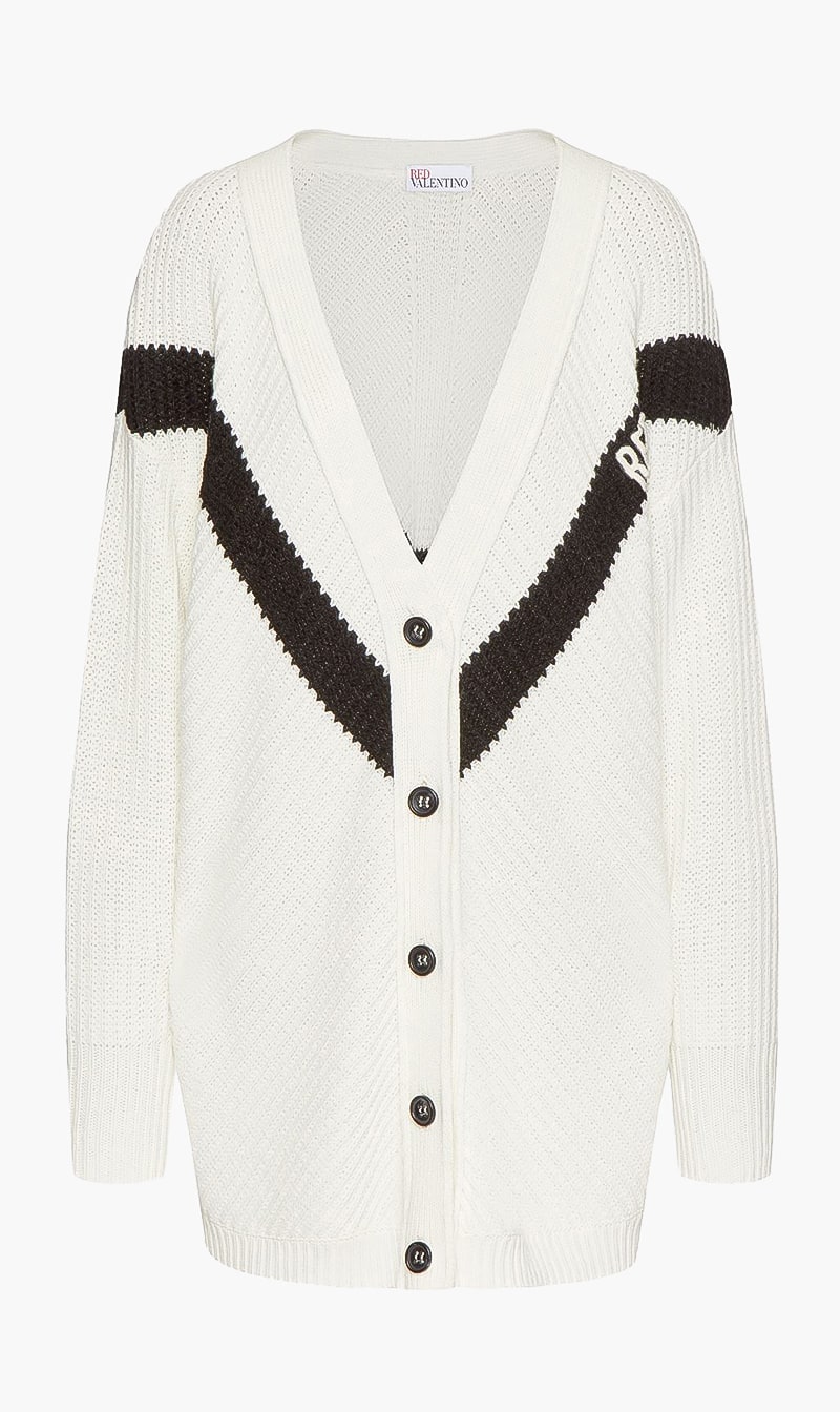 

Red Valentino Wool Blend Cardigan With Embroidery