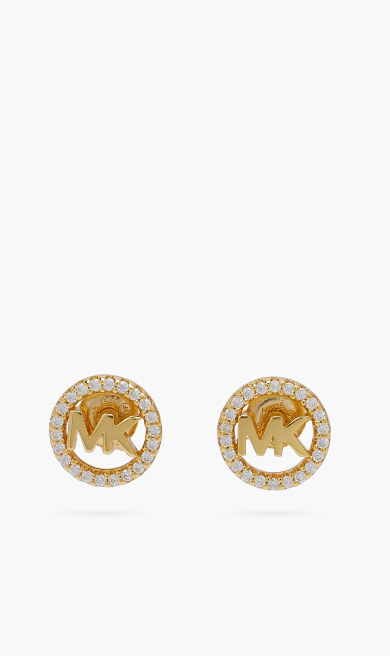 

Michael Kors Gold Logo Circle Stud Gold for Women | The Deal Outlet