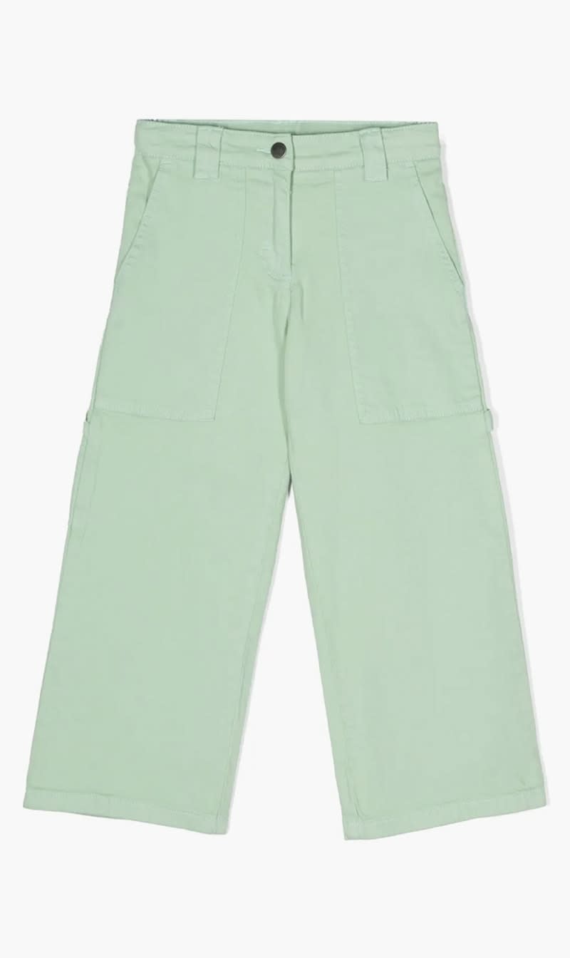 

Stella Mc Cartney Green Straight Leg Cotton Trousers for Girls | The Deal Outlet