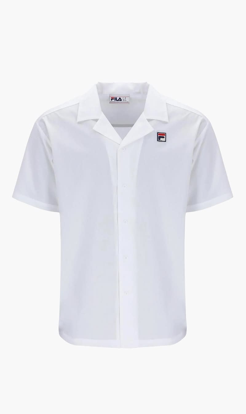 

Fila White Soren Button Up Shirt for Men | The Deal Outlet