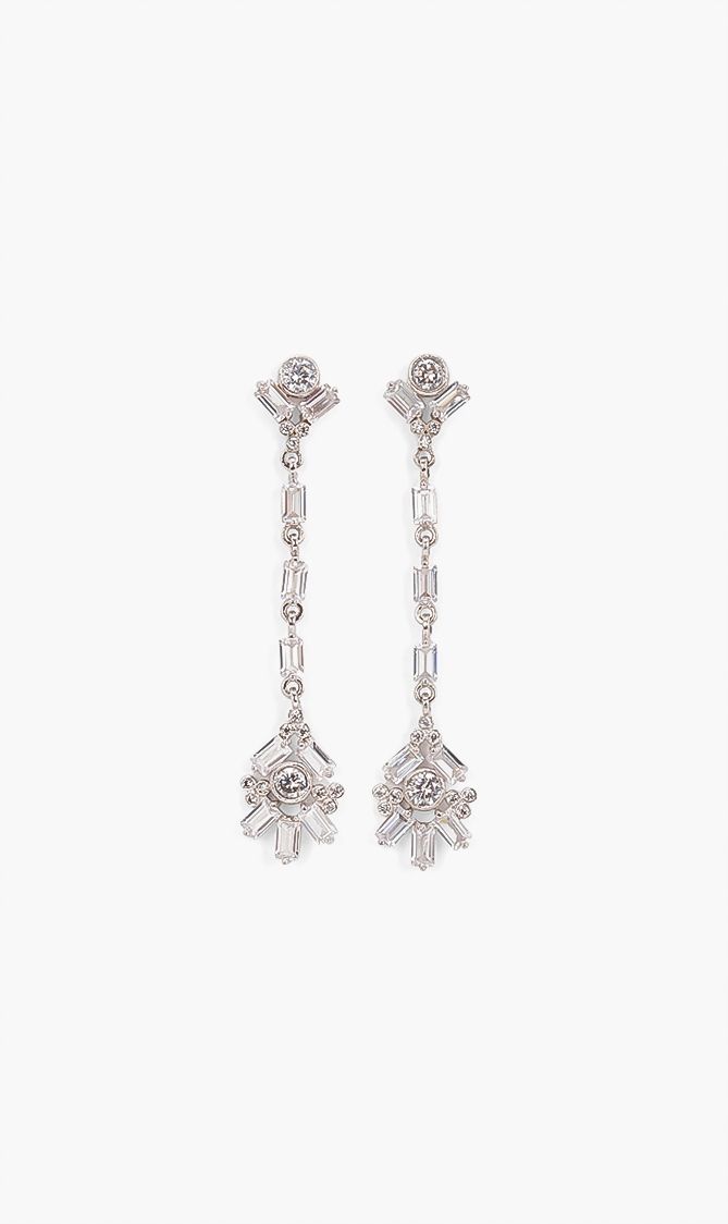 

Cz By Kenneth Jay Lane Baguette Drop Earrings