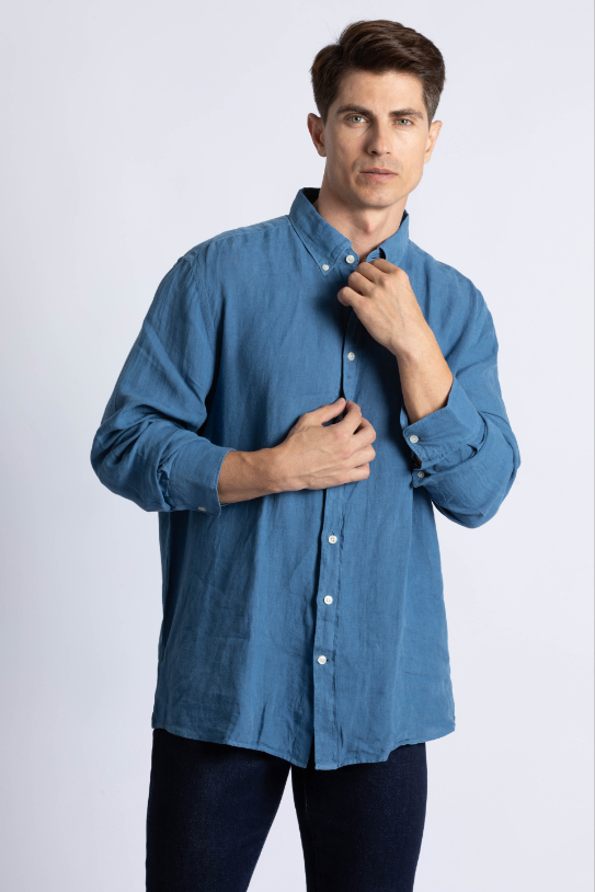 

Hackett London Dyed Linen Slim Fit Shirt