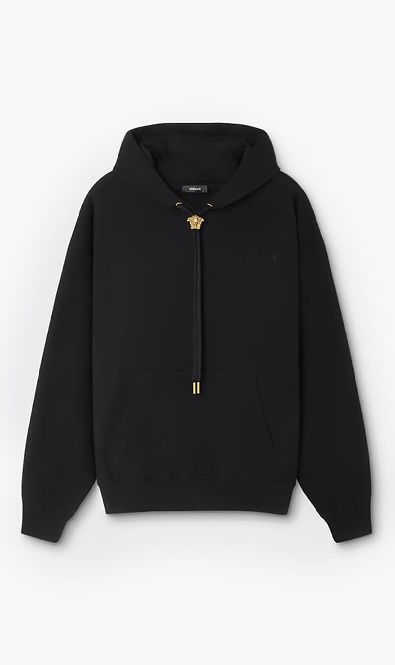 

Versace Black Hoodie Medusa Toggle Solid for Men | The Deal Outlet