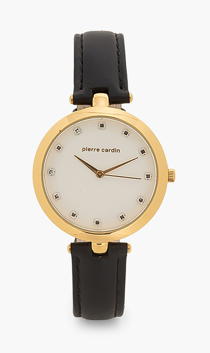 

Time Design Leather Band Analog Watch And Jewelry Set