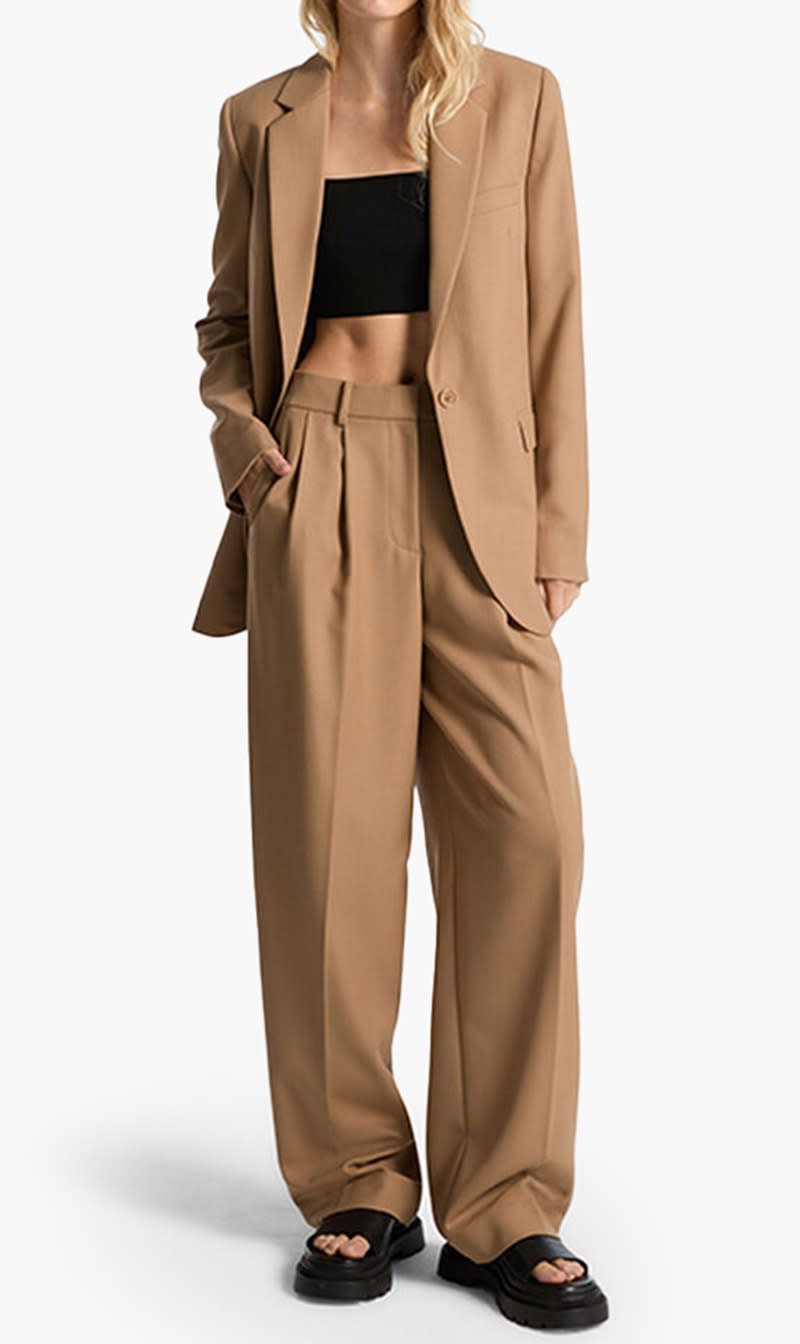 

Michael Kors Brown Pleated Wide Leg Pants for Women | The Deal Outlet